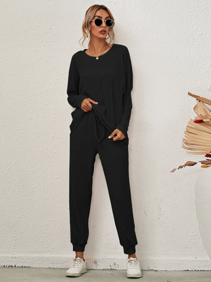 Women's Long-Sleeved Loose Loungewear Pajamas