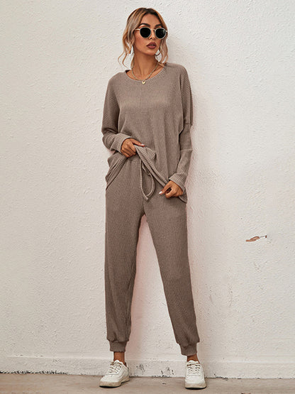 Women's Long-Sleeved Loose Loungewear Pajamas