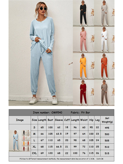 Women's Long-Sleeved Loose Loungewear Pajamas