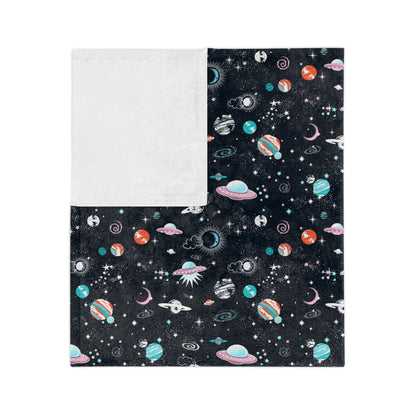 Spaced Out Velveteen Minky Blanket